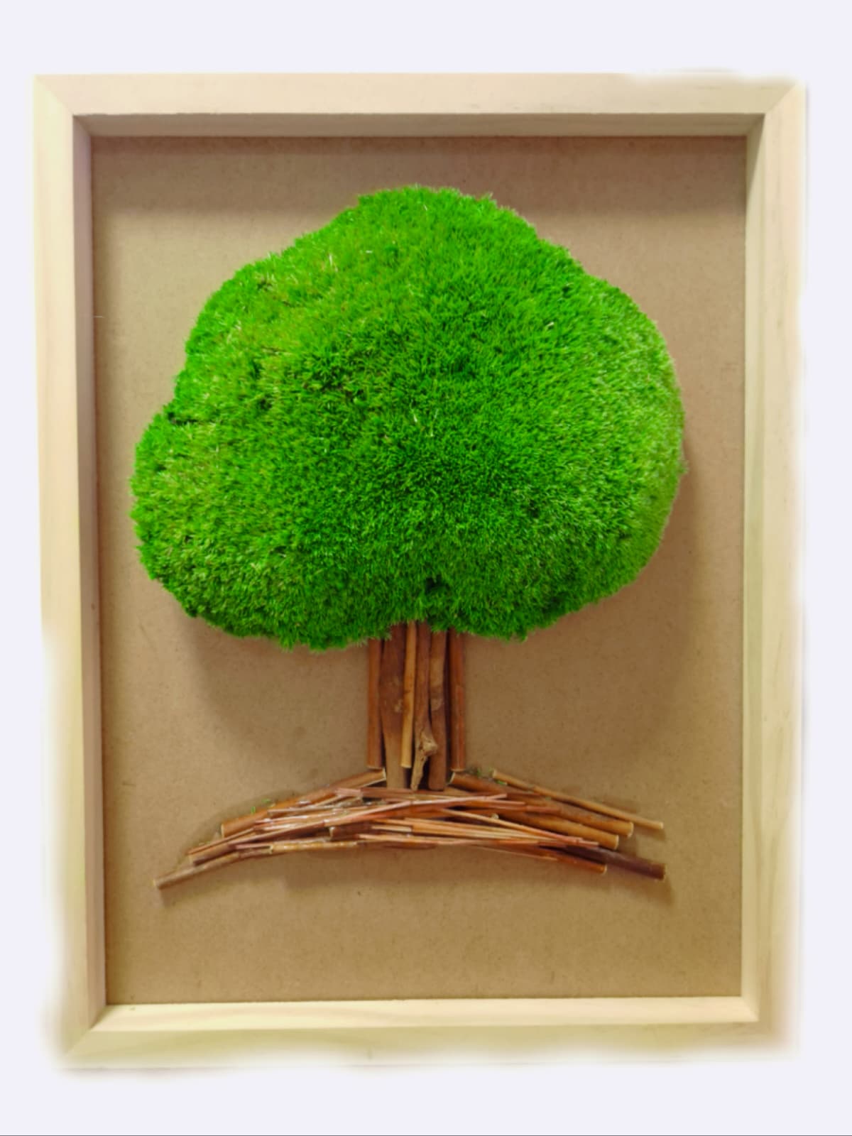 Tablou Dreptunghiular Copacul Vietii Din Muschi Intreg Bombat